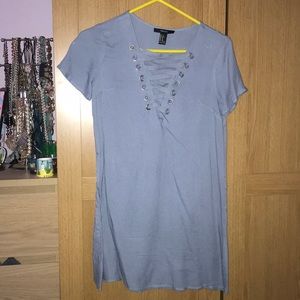 T shit shift dress lace up